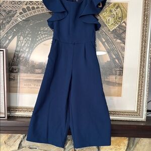 GB girls Navy Blue Ruffle Sleeve Matching Set